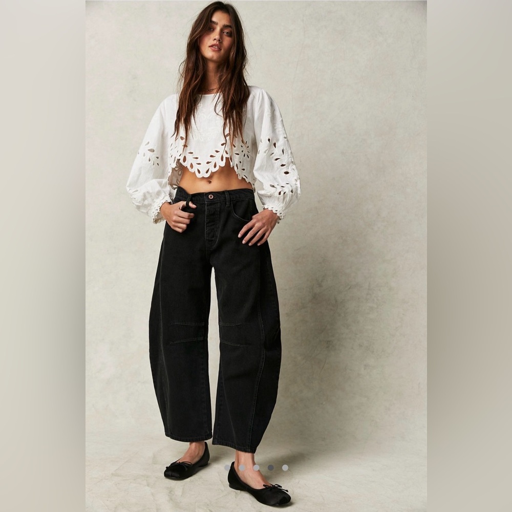 We the Free good luck mid rise barrel jeans ultra light beam